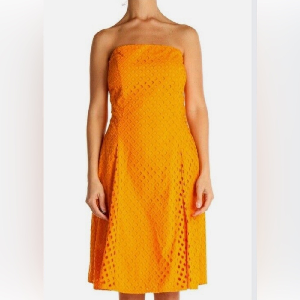 Anthropologie Maeve Lasse Eyelet Strapless Dress Size 8